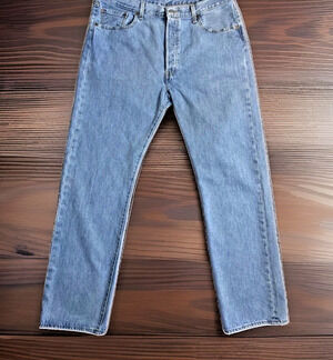 Levi's 501XX Men's 38x34 Classic Straight Leg Denim Jeans Light Wash